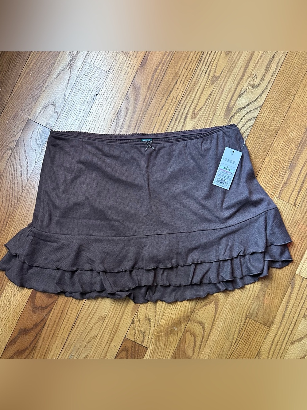 wild fable Brown Ruffle Tiered Mini Skort